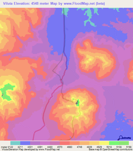 Viluta,Peru Elevation Map
