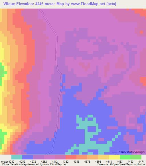 Vilque,Peru Elevation Map