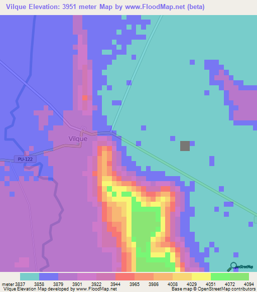 Vilque,Peru Elevation Map