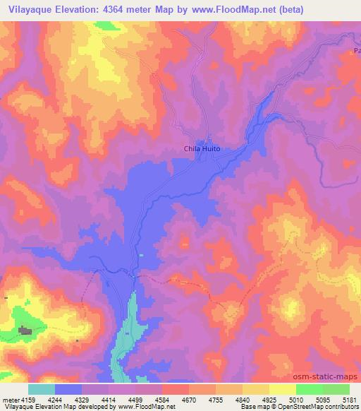 Vilayaque,Peru Elevation Map