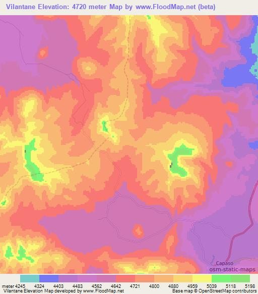 Vilantane,Peru Elevation Map