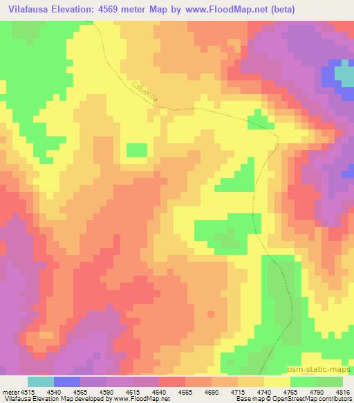 Vilafausa,Peru Elevation Map