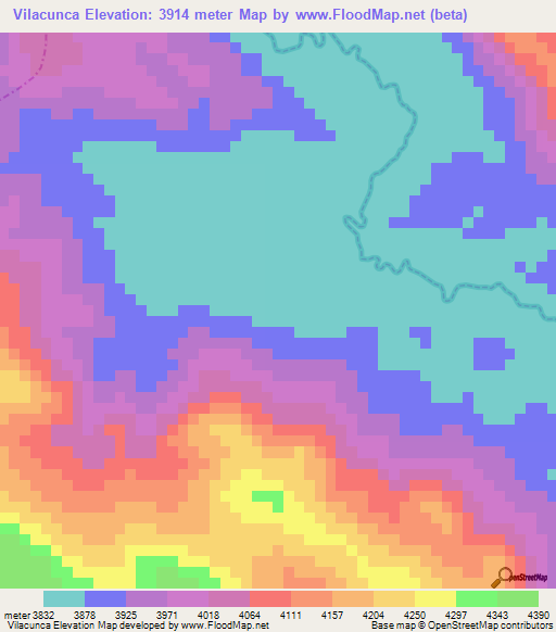 Vilacunca,Peru Elevation Map