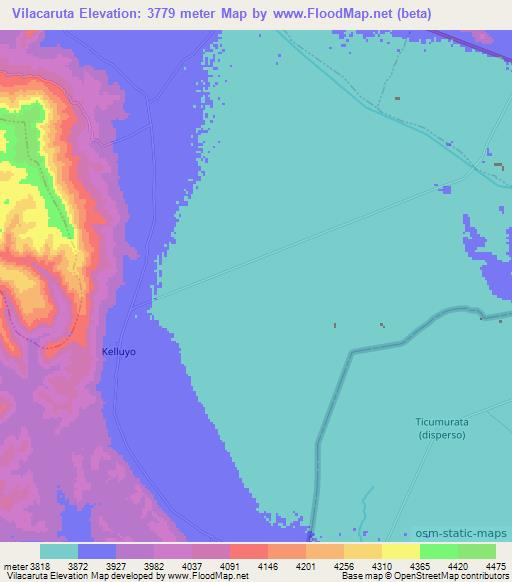 Vilacaruta,Peru Elevation Map