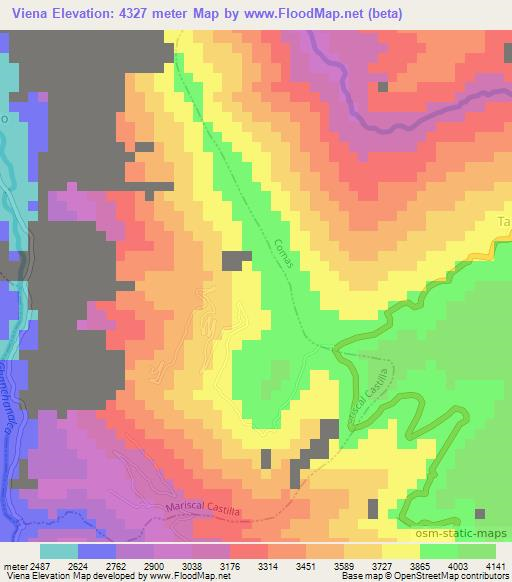 Viena,Peru Elevation Map