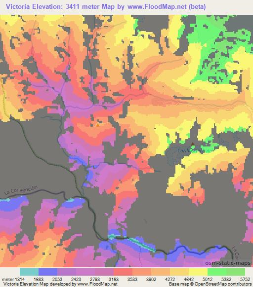 Victoria,Peru Elevation Map