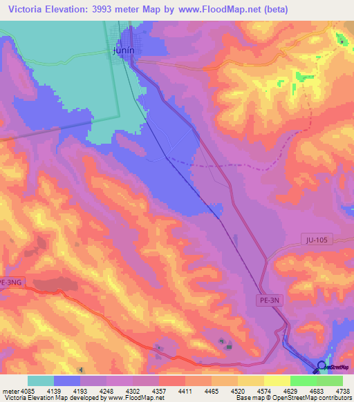 Victoria,Peru Elevation Map
