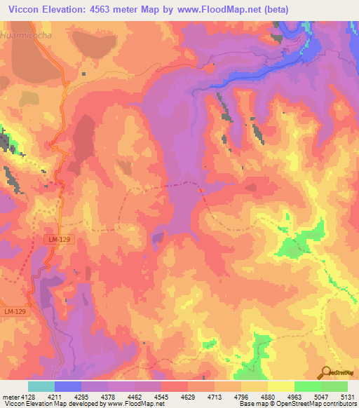 Viccon,Peru Elevation Map