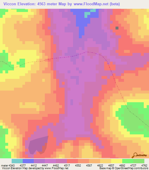 Viccon,Peru Elevation Map