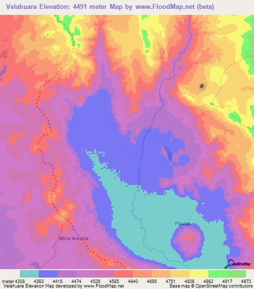 Velahuara,Peru Elevation Map