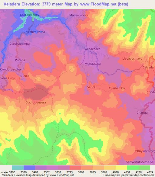 Veladera,Peru Elevation Map