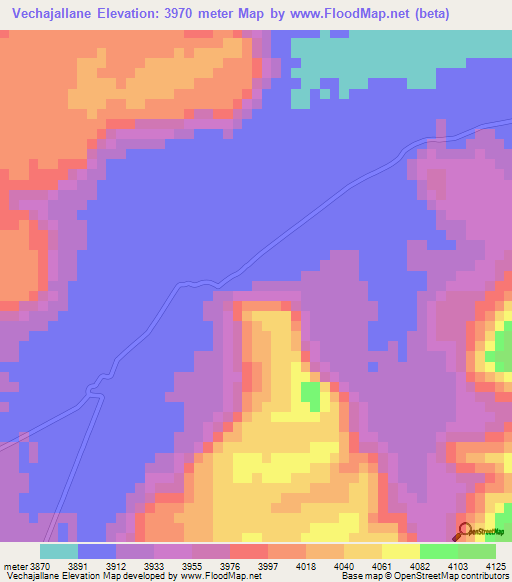 Vechajallane,Peru Elevation Map