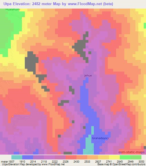 Utpa,Peru Elevation Map