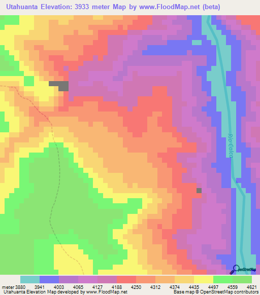 Utahuanta,Peru Elevation Map