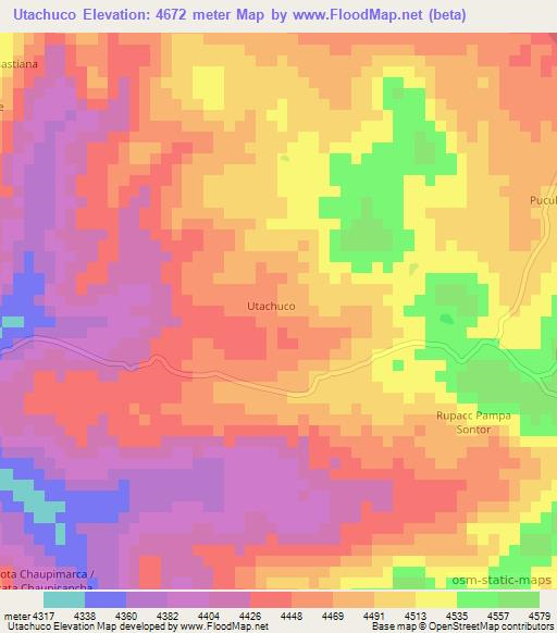 Utachuco,Peru Elevation Map
