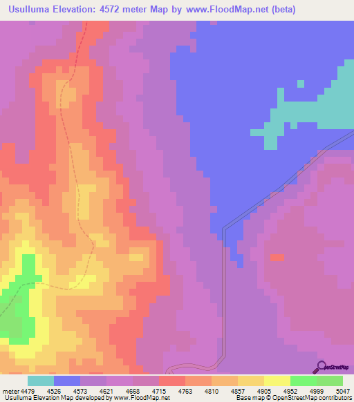 Usulluma,Peru Elevation Map