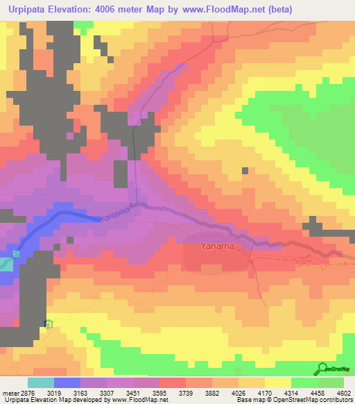 Urpipata,Peru Elevation Map