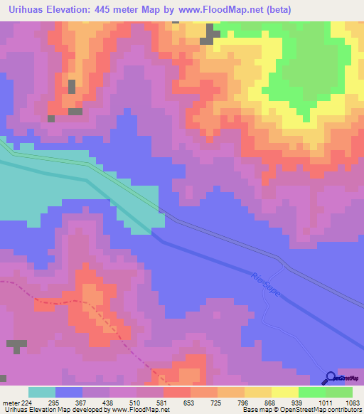 Urihuas,Peru Elevation Map