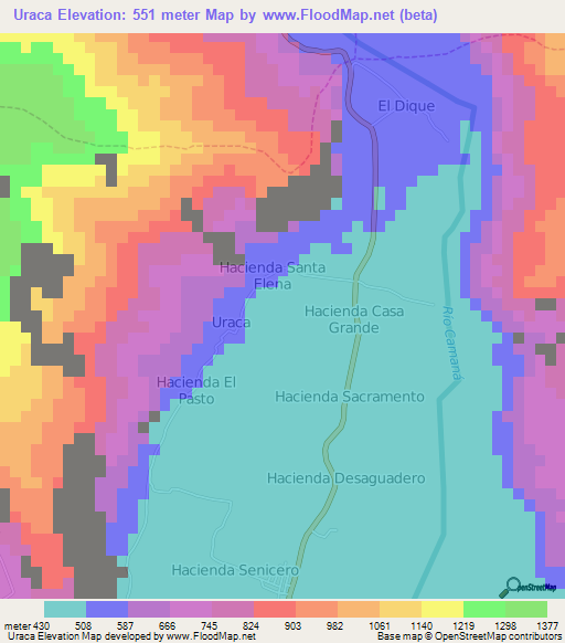 Uraca,Peru Elevation Map