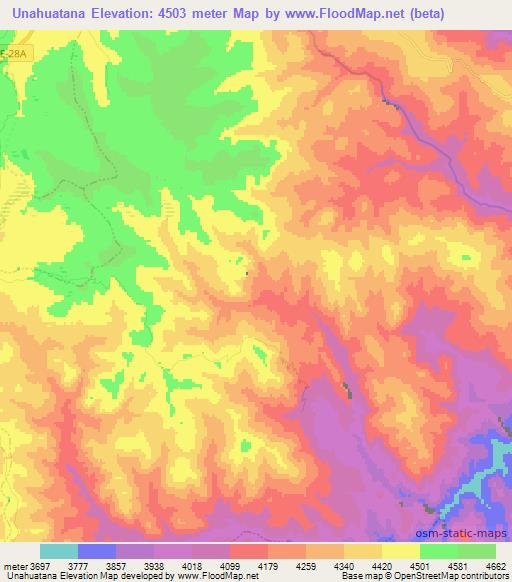 Unahuatana,Peru Elevation Map