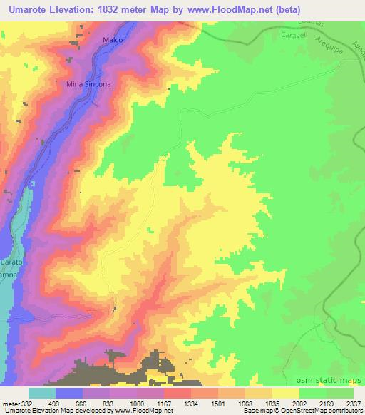 Umarote,Peru Elevation Map