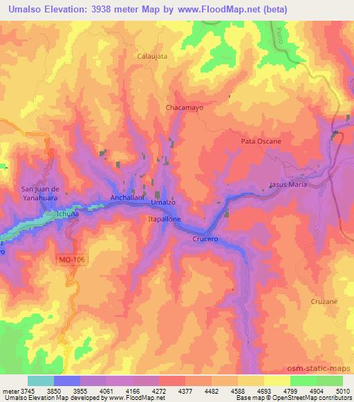 Umalso,Peru Elevation Map