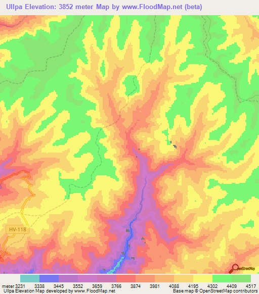 Ullpa,Peru Elevation Map