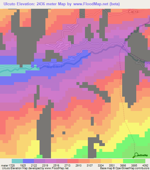 Ulcuto,Peru Elevation Map