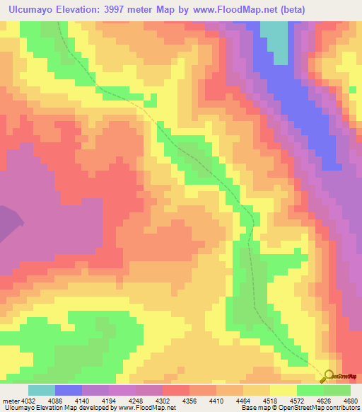 Ulcumayo,Peru Elevation Map