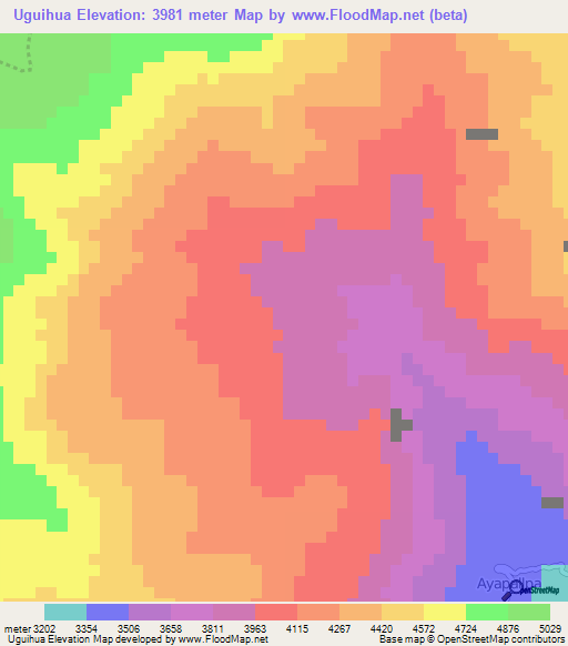 Uguihua,Peru Elevation Map