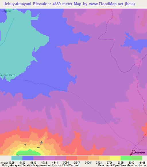 Uchuy-Amayani,Peru Elevation Map