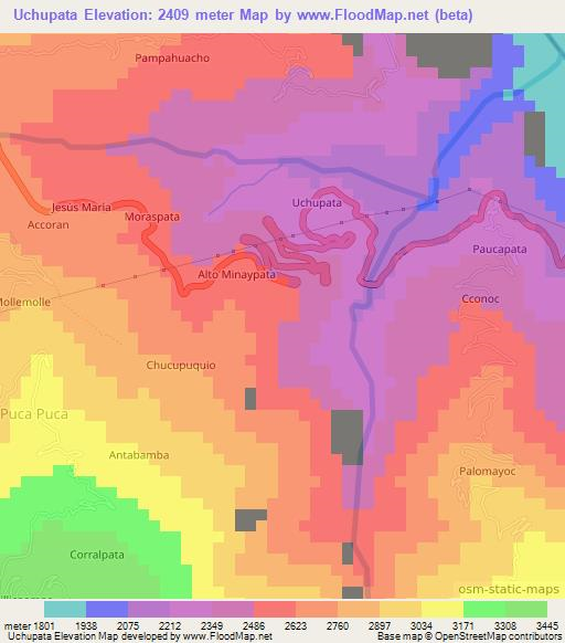 Uchupata,Peru Elevation Map