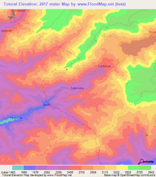 Totoral,Peru Elevation Map