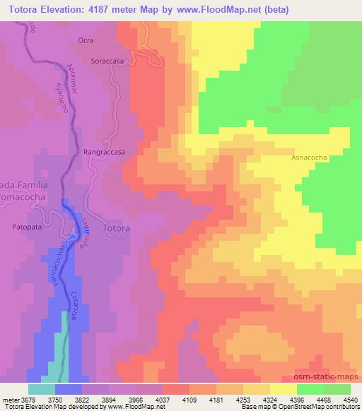 Totora,Peru Elevation Map