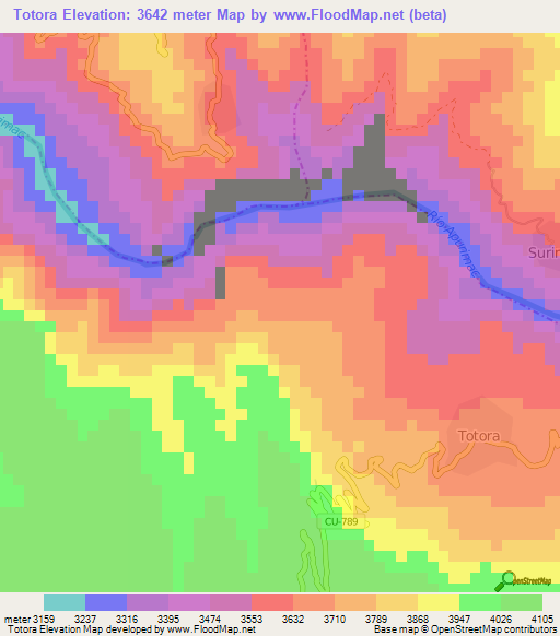 Totora,Peru Elevation Map