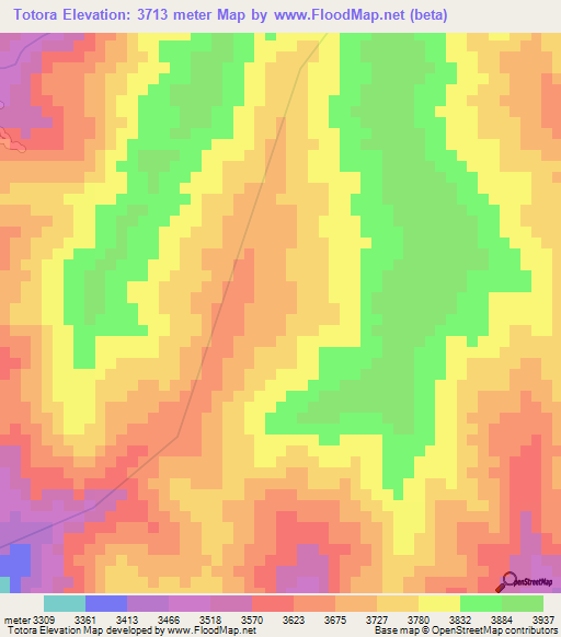 Totora,Peru Elevation Map
