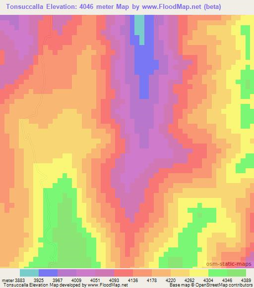 Tonsuccalla,Peru Elevation Map