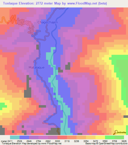 Tonlaque,Peru Elevation Map