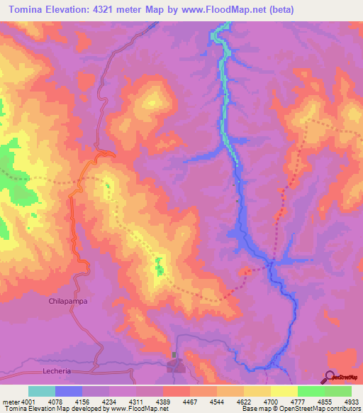 Tomina,Peru Elevation Map