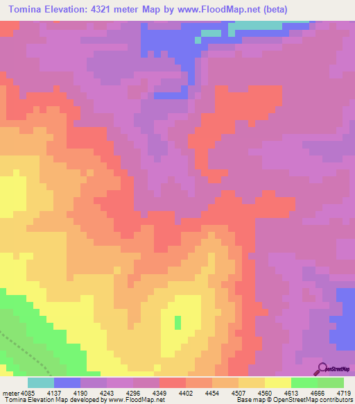 Tomina,Peru Elevation Map