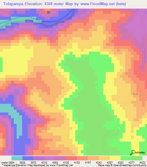 Tolapampa,Peru Elevation Map