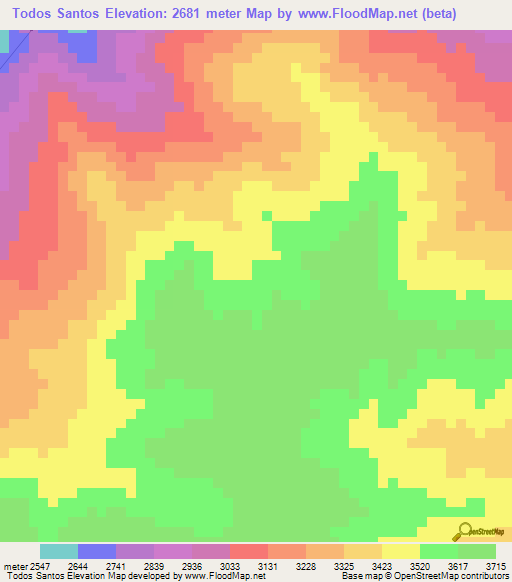 Todos Santos,Peru Elevation Map