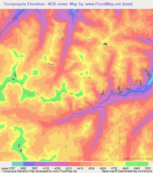 Tocopuquia,Peru Elevation Map