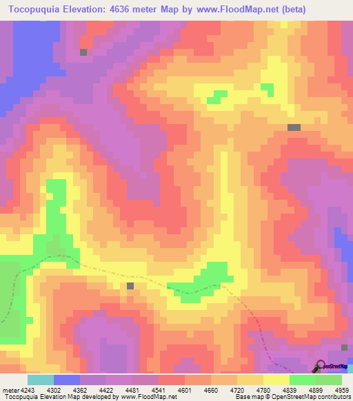 Tocopuquia,Peru Elevation Map