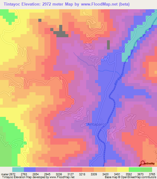 Tintayoc,Peru Elevation Map