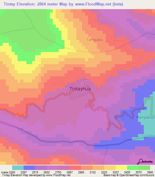 Tintay,Peru Elevation Map