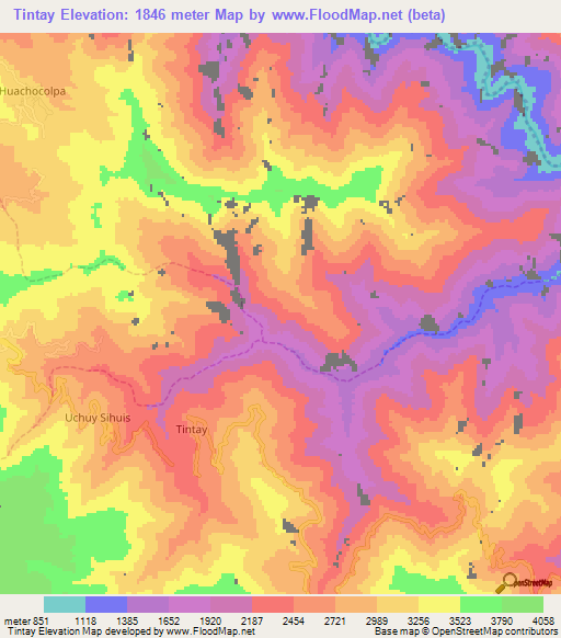Tintay,Peru Elevation Map
