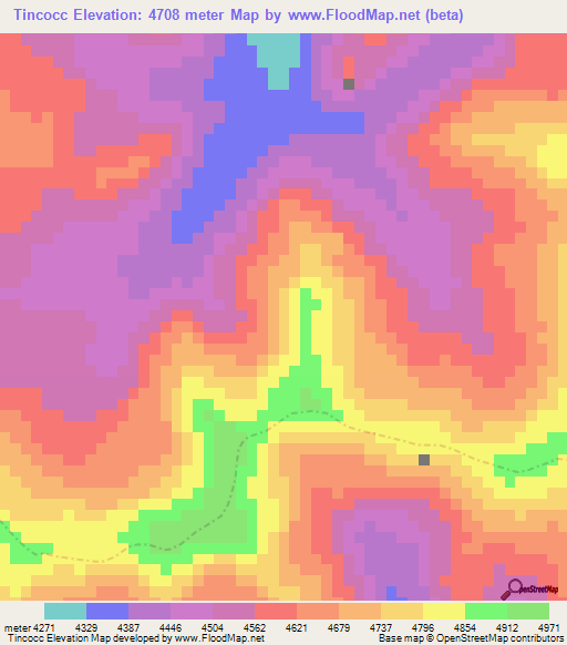 Tincocc,Peru Elevation Map