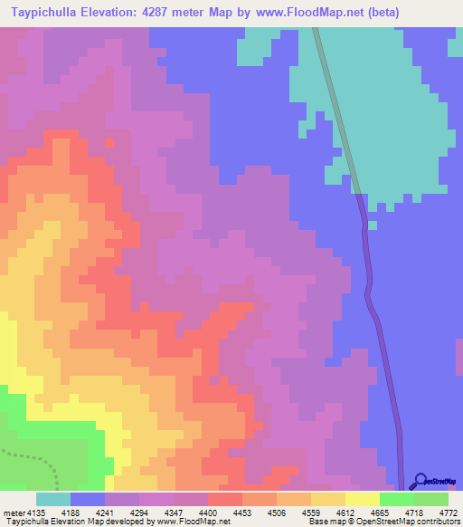 Taypichulla,Peru Elevation Map