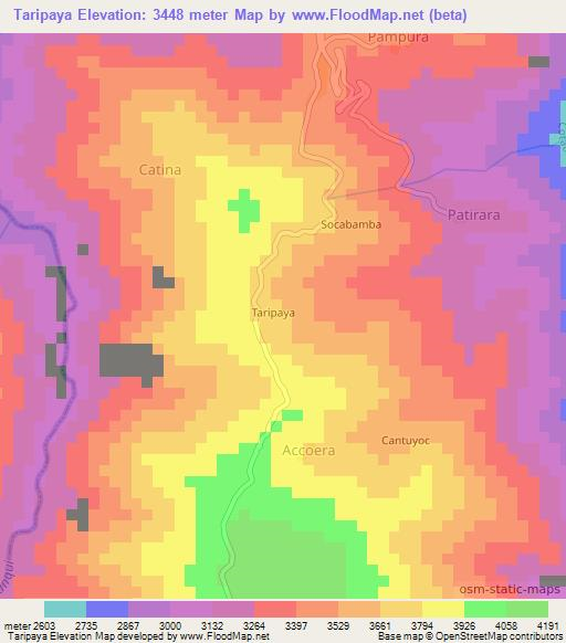 Taripaya,Peru Elevation Map